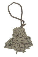 Punjab Map with Gurmukhi Alphabet Car Hanger Sikh Khalsa Punjabi Pendant ZZ38