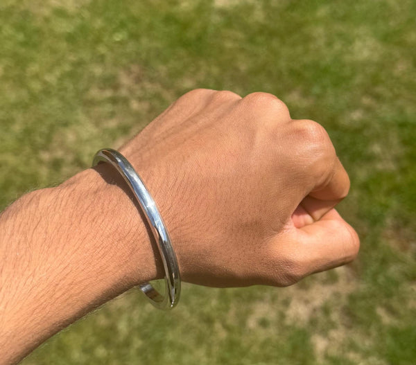 Stainless Steel Kara Smooth Round Thick Sikh Bangle Singh Kaur Punjabi Kada J22G