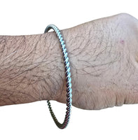Twisted Rope Kara Sikh Bangle Singh Kaur Khalsa Punjabi Iron Kada Bracelet A24