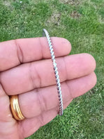 Twisted Rope Kara Sikh Bangle Singh Kaur Khalsa Punjabi Iron Kada Bracelet A24