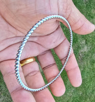Twisted Rope Kara Sikh Bangle Singh Kaur Khalsa Punjabi Iron Kada Bracelet A24