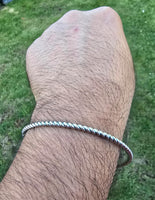 Twisted Rope Kara Sikh Bangle Singh Kaur Khalsa Punjabi Iron Kada Bracelet A24