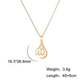 Skyrim Islamic Quran God Allah Necklace Women Stainless Steel Gold Color Muslim Arabic Pendant Necklaces Jewelry Religion Gift
