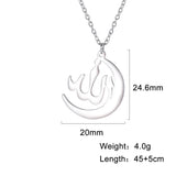 Skyrim Islamic Quran God Allah Necklace Women Stainless Steel Gold Color Muslim Arabic Pendant Necklaces Jewelry Religion Gift