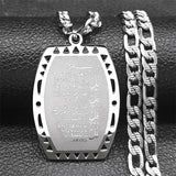 Islam Muslim Arabic Quran Medal Pendant Necklace for Women Men Stainless Steel Gold Color Hip Pop Religion Arab Jewelry Gifts