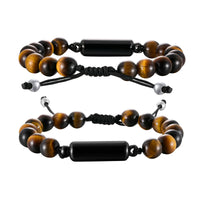 Cremation Urn Man Bracelets  Adjustable Tiger Eye Beads Chain Wristband Pet Family Papa Ashes Holder Stainless Steel Jewelry