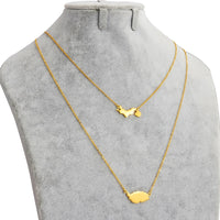 Anniyo Carriacou Grenada and Petit Martinique Map Pendant Necklaces Stainless Steel Caribbean Sea Jewelry @318301