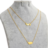 Anniyo Carriacou Grenada and Petit Martinique Map Pendant Necklaces Stainless Steel Caribbean Sea Jewelry @318301
