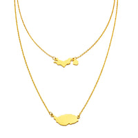 Anniyo Carriacou Grenada and Petit Martinique Map Pendant Necklaces Stainless Steel Caribbean Sea Jewelry @318301