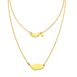 Anniyo Carriacou Grenada and Petit Martinique Map Pendant Necklaces Stainless Steel Caribbean Sea Jewelry @318301
