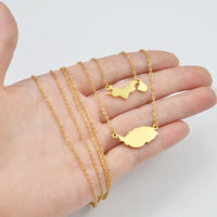 Anniyo Carriacou Grenada and Petit Martinique Map Pendant Necklaces Stainless Steel Caribbean Sea Jewelry @318301