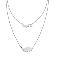 Anniyo Carriacou Grenada and Petit Martinique Map Pendant Necklaces Stainless Steel Caribbean Sea Jewelry @318301