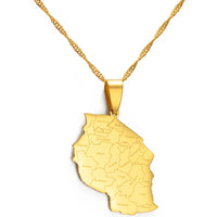Anniyo TANZANIA Map City Pendant Necklace Jewelry African Tanzanians Jewellery #174921