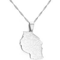 Anniyo TANZANIA Map City Pendant Necklace Jewelry African Tanzanians Jewellery #174921