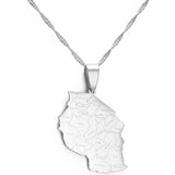 Anniyo TANZANIA Map City Pendant Necklace Jewelry African Tanzanians Jewellery #174921