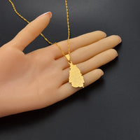 Anniyo Saint Lucia Map City Necklace for Women Girl Gold Color Jewelry St. Lucia Cities Pendant Chains Jewellery #120521