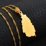 Anniyo Saint Lucia Map City Necklace for Women Girl Gold Color Jewelry St. Lucia Cities Pendant Chains Jewellery #120521