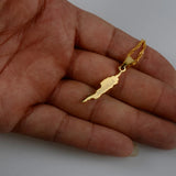 Anniyo 3CM Anguilla Island Map Pendant Necklaces for Women Girls Jewelry Maps #011821