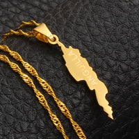 Anniyo 3CM Anguilla Island Map Pendant Necklaces for Women Girls Jewelry Maps #011821