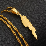 Anniyo 3CM Anguilla Island Map Pendant Necklaces for Women Girls Jewelry Maps #011821