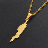 Anniyo 3CM Anguilla Island Map Pendant Necklaces for Women Girls Jewelry Maps #011821