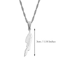 Anniyo 3CM Anguilla Island Map Pendant Necklaces for Women Girls Jewelry Maps #011821