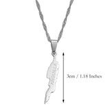 Anniyo 3CM Anguilla Island Map Pendant Necklaces for Women Girls Jewelry Maps #011821
