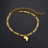 Anniyo Mini Africa Map Anklet Women Gilrs Foot Chain Jewelry Silver/Gold Color Wholesale Jewellery African Map #261906