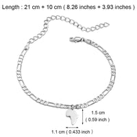 Anniyo Mini Africa Map Anklet Women Gilrs Foot Chain Jewelry Silver/Gold Color Wholesale Jewellery African Map #261906