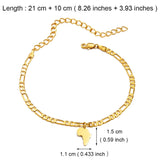 Anniyo Mini Africa Map Anklet Women Gilrs Foot Chain Jewelry Silver/Gold Color Wholesale Jewellery African Map #261906