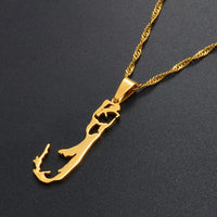 Anniyo Bermuda Map Pendant and Necklaces Trendy Gold Color Silver Color Virgineola Maps Jewelry #014321