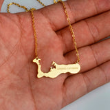 Anniyo The Cayman Islands for Grand Cayman Map Pendant Necklaces Silver/Gold Color Charm Maps Jewelry #014821