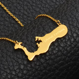 Anniyo The Cayman Islands for Grand Cayman Map Pendant Necklaces Silver/Gold Color Charm Maps Jewelry #014821