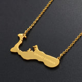 Anniyo The Cayman Islands for Grand Cayman Map Pendant Necklaces Silver/Gold Color Charm Maps Jewelry #014821