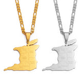 Anniyo (3.5cm Big) Trinidad & Tobago Map City Name Pendant Necklace For Women Men Gold Color Trendy Ethnic Jewelry @119421