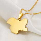 Kashmir Pendant Necklaces Stainless Steel for Women Girls Jewelry #208221