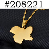 Kashmir Pendant Necklaces Stainless Steel for Women Girls Jewelry #208221