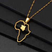 Anniyo Outline Africa Map Pendant Necklace Jewelry Ghana,Nigeria,Congo,Zimbabwe,Liberia,Kenya,Angola,Jamaica,Ethiopia @176921