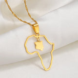 Anniyo Outline Africa Map Pendant Necklace Jewelry Ghana,Nigeria,Congo,Zimbabwe,Liberia,Kenya,Angola,Jamaica,Ethiopia @176921