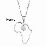 Anniyo Outline Africa Map Pendant Necklace Jewelry Ghana,Nigeria,Congo,Zimbabwe,Liberia,Kenya,Angola,Jamaica,Ethiopia @176921