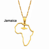Anniyo Outline Africa Map Pendant Necklace Jewelry Ghana,Nigeria,Congo,Zimbabwe,Liberia,Kenya,Angola,Jamaica,Ethiopia @176921
