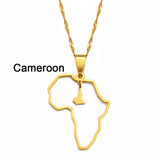 Anniyo Outline Africa Map Pendant Necklace Jewelry Ghana,Nigeria,Congo,Zimbabwe,Liberia,Kenya,Angola,Jamaica,Ethiopia @176921