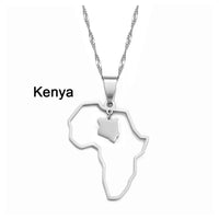 Anniyo Outline Africa Map Pendant Necklace Jewelry Ghana,Nigeria,Congo,Zimbabwe,Liberia,Kenya,Angola,Jamaica,Ethiopia @176921
