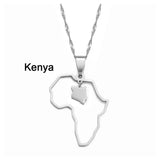 Anniyo Outline Africa Map Pendant Necklace Jewelry Ghana,Nigeria,Congo,Zimbabwe,Liberia,Kenya,Angola,Jamaica,Ethiopia @176921