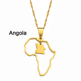 Anniyo Outline Africa Map Pendant Necklace Jewelry Ghana,Nigeria,Congo,Zimbabwe,Liberia,Kenya,Angola,Jamaica,Ethiopia @176921