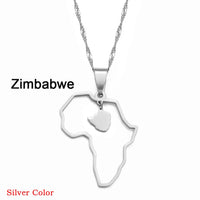 Anniyo Outline Africa Map Pendant Necklace Jewelry Ghana,Nigeria,Congo,Zimbabwe,Liberia,Kenya,Angola,Jamaica,Ethiopia @176921