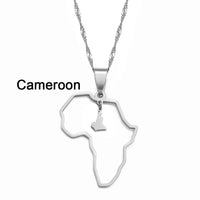 Anniyo Outline Africa Map Pendant Necklace Jewelry Ghana,Nigeria,Congo,Zimbabwe,Liberia,Kenya,Angola,Jamaica,Ethiopia @176921