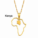 Anniyo Outline Africa Map Pendant Necklace Jewelry Ghana,Nigeria,Congo,Zimbabwe,Liberia,Kenya,Angola,Jamaica,Ethiopia @176921