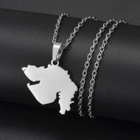 Anniyo Gujarat State of India Pendant Necklaces Jewelry Stainless Steel #351001