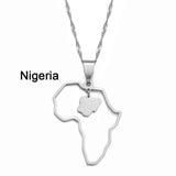 Anniyo Outline Africa Map Pendant Necklace Jewelry Ghana,Nigeria,Congo,Zimbabwe,Liberia,Kenya,Angola,Jamaica,Ethiopia @176921